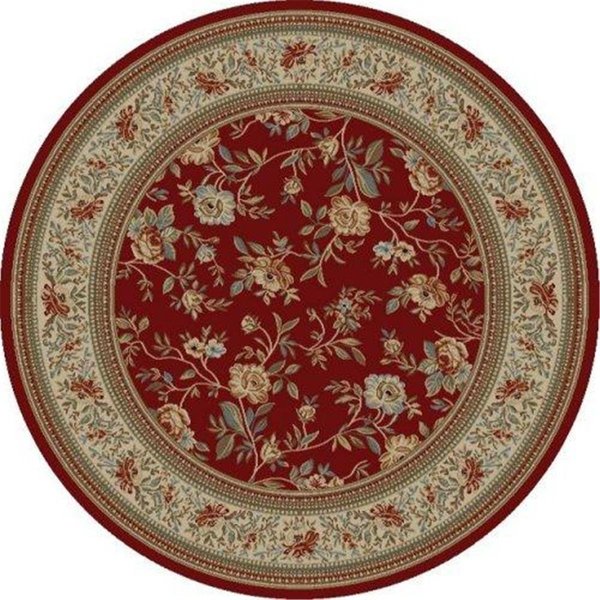 Concord Global 5 ft. 3 in. Ankara Floral Garden - Round, Red 62200